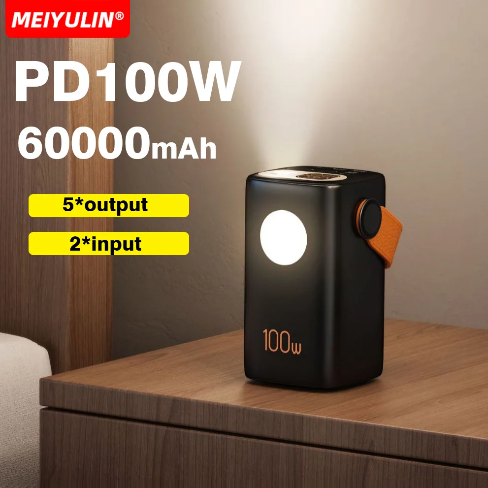 

Портативный внешний аккумулятор PD100W для ноутбука, большая емкость 60000 мАч, внешний аккумулятор, мощное быстрое зарядное устройство для iPhone, уличный, для кемпинга