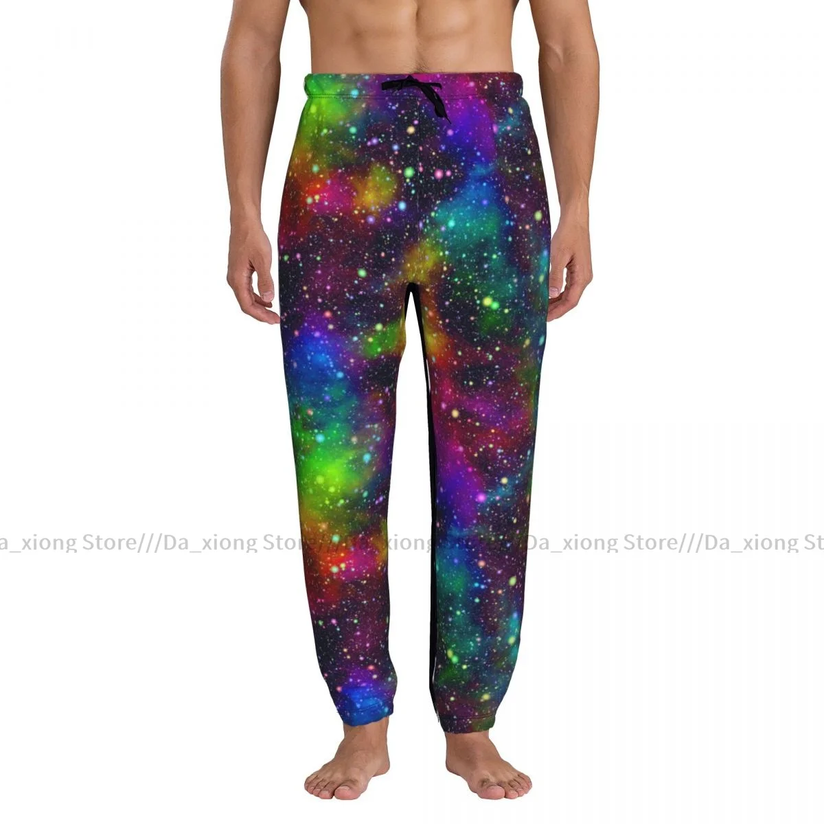 Men Jogging Pants Streetwear Loose Casual Trouser Nebula Night Starry Sky In Rainbow Colors Man Pants Sweatpants