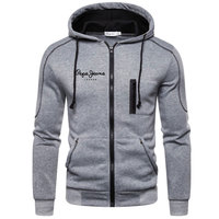 Sweat à capuche de sport décontracté pour hommes, mode printemps et automne, poche sur le bras, corde à tirer, couleur unie, che