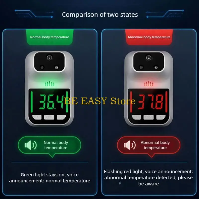 E28F Contactless Temperature Reader With Large Screen and Voice Prompt for School Reception, Office Lobby and Retail Entrance