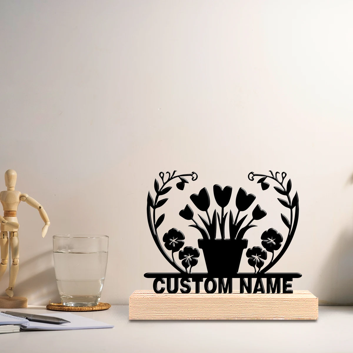 1pc flower grass Custom Text I - đánh giá và giá Art Craft Wood