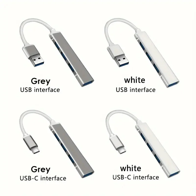 4 Port USB C Hub OTG Adapter Docking Station Type C Splitter Extender Untuk Macbook Pro Air PC Laptop Komputer Ponsel