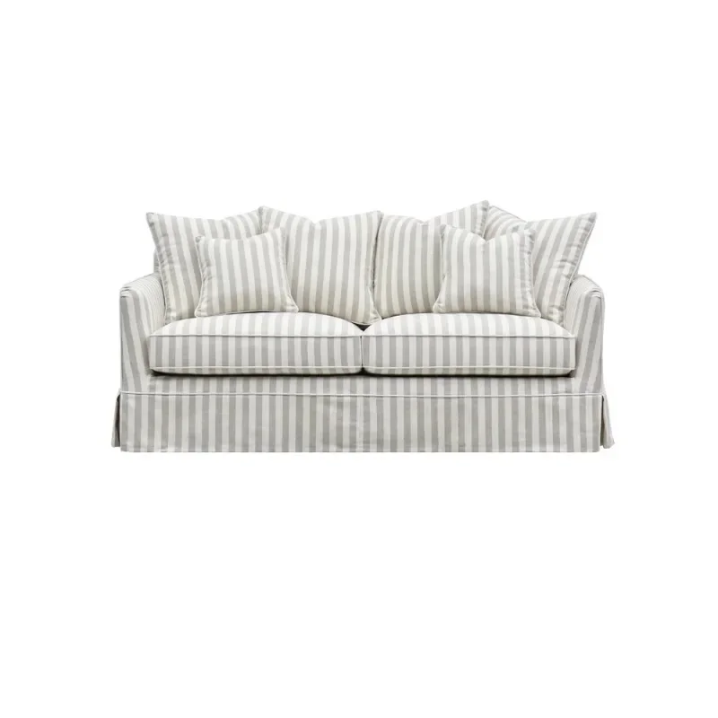 French Vintage Striped Sofa Scandinavian Modern Minimalist Cream Color Style