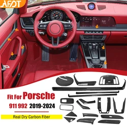 AFDT For Porsche 911 992 OEM Style Matte Carbon Fiber Interior Center Console Panel Cover Trim Carrera Turbo S Targa 2019-2024