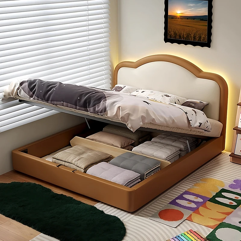 Manijas Mesitas de noche Camas de salón únicas y elegantes Camas modernas Princesa Camas de almacenamiento para niños Accesorios para el hogar matrimoniales