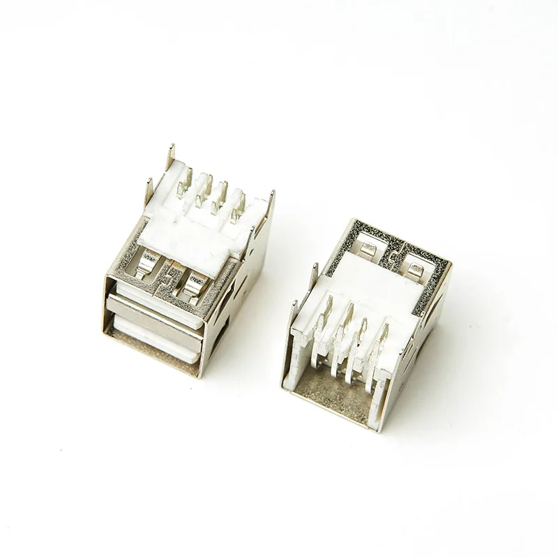 Double USB Type A Female Solder Jacks Connector  USB-A type 90 Degrees17.0 Socke