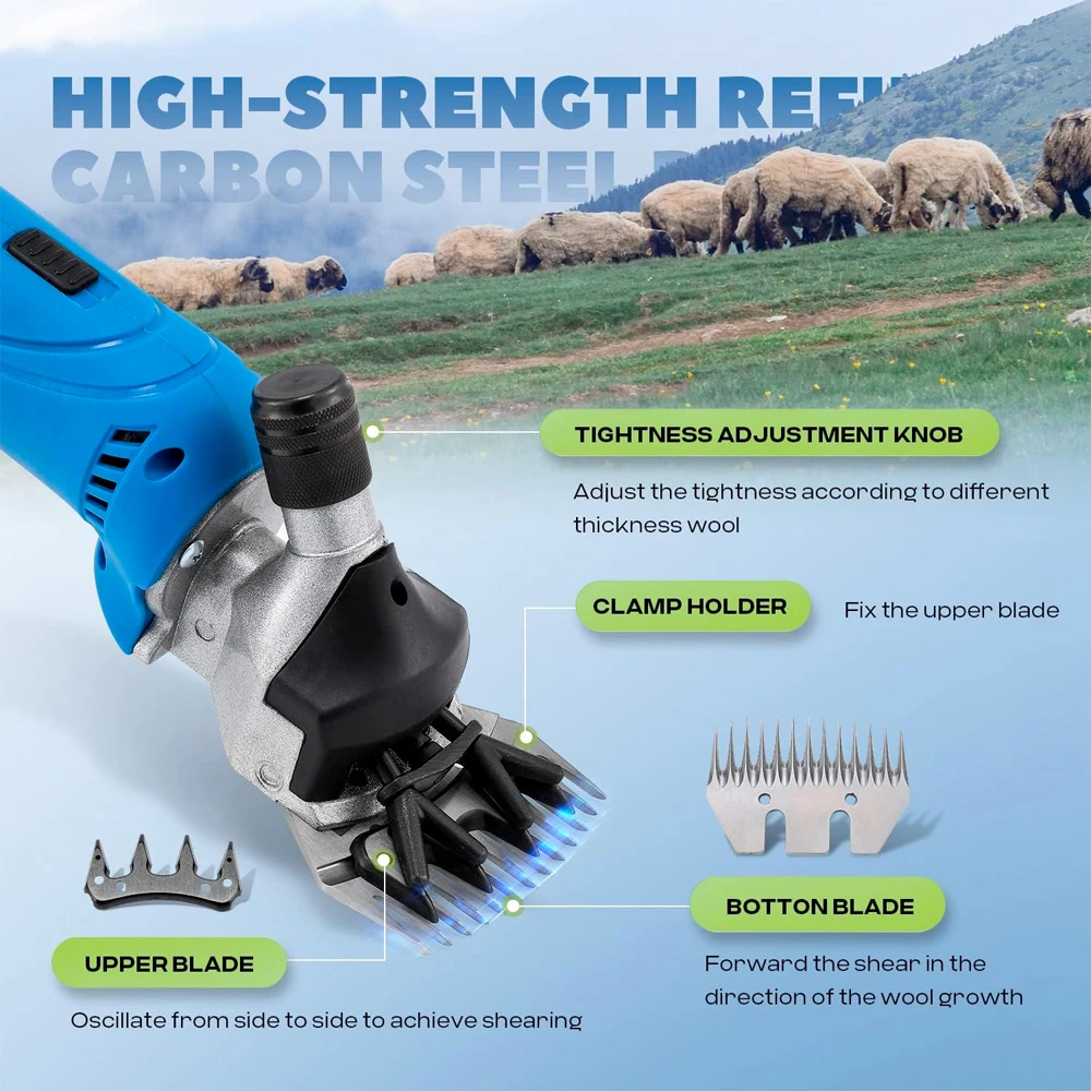 Wireless 6 Speed 13 Teeth Electric Wool Shears Pet Machine Goat Horse Hair Scissors Sheep Shearing for Makita 18V Battery