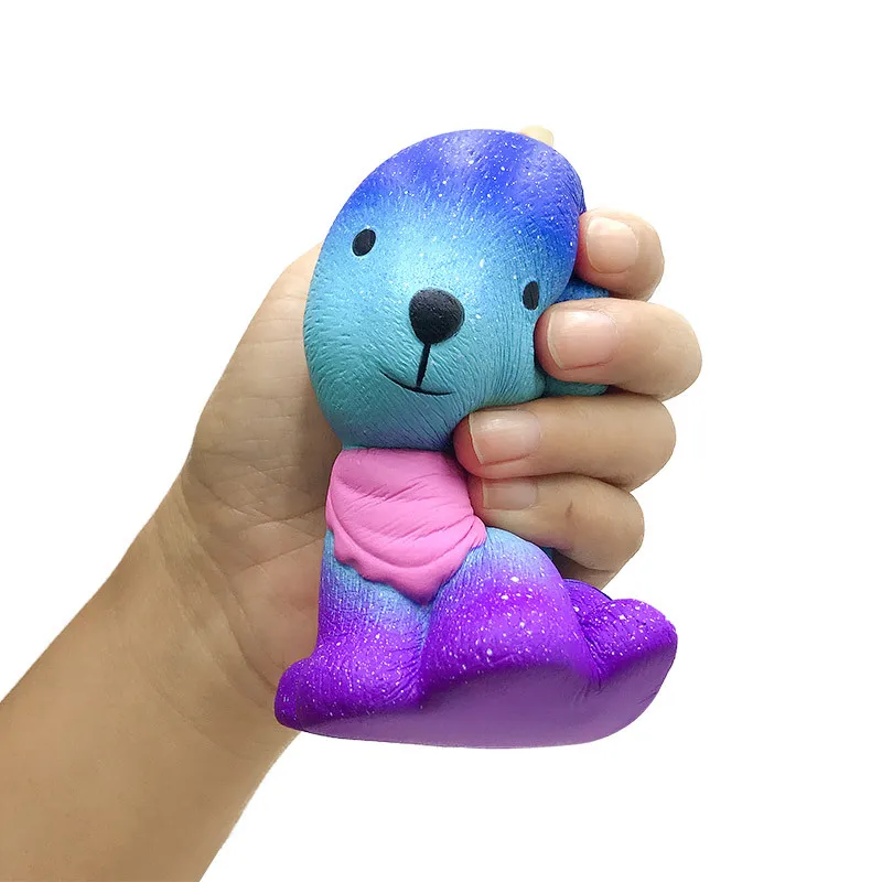 Cute Squishy Starry Dog Fidget Toys Slow Rising Squeeze Toy Funny Stress Reliever Reduce Pressure Prop for Childrens and Adults