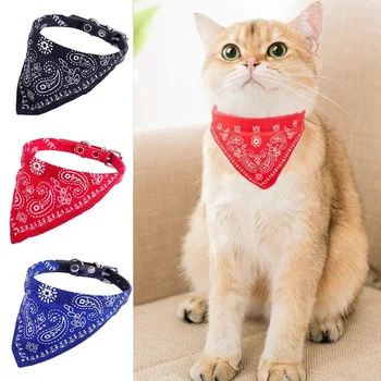 Coleira bandana para animais de estimação ajustável, toalha de saliva de tecido de malha de poliéster, lenço triangular para cães e gatos pequenos, médios e grandes