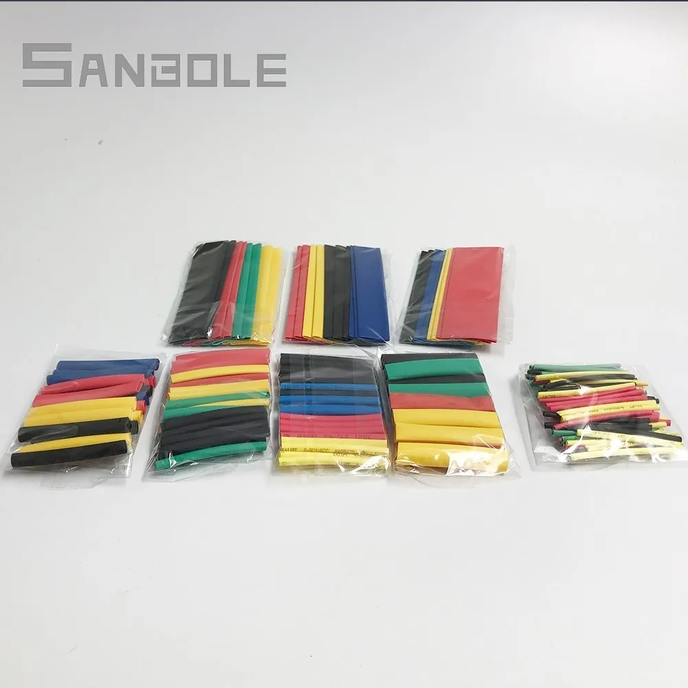 164PCS/Set Heat Shrink Tube Polyolefin Shrinking Assorted Wire Electrical Cable Insulated Sleeving Tubing Set