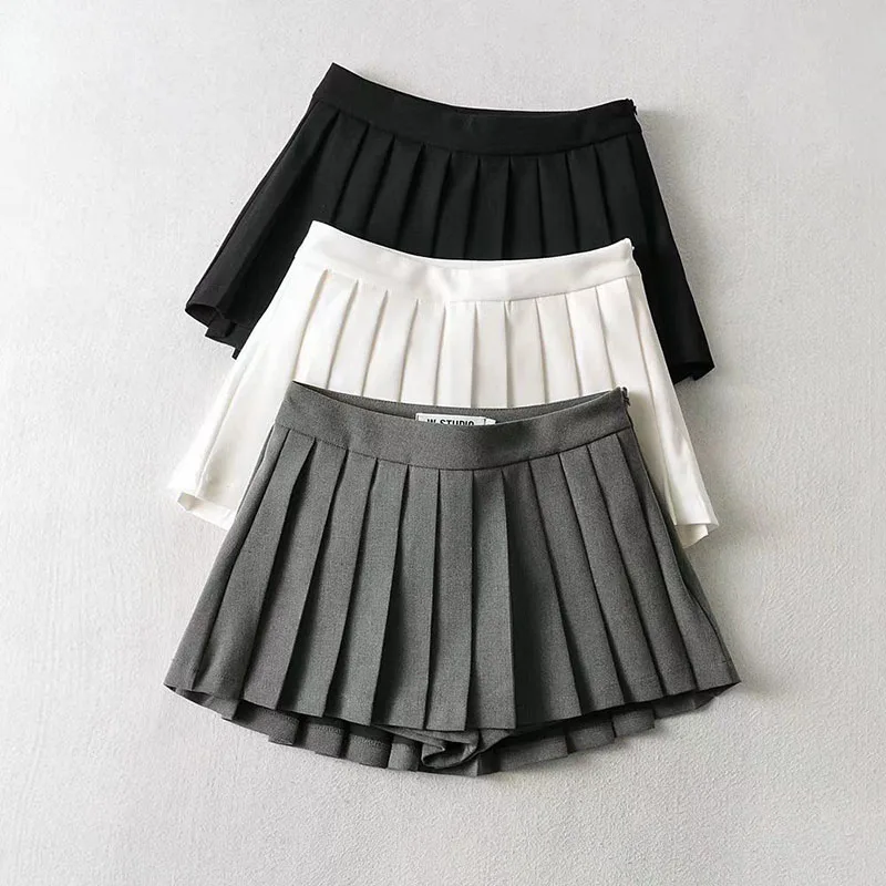 

Sexy Women Pleated Skirts High Waist Summer Vintage Mini Skirts Korean Tennis Student White Designed Dance Skirt