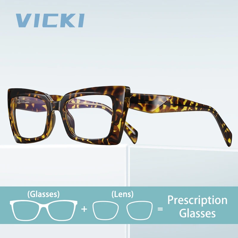 

VICKI Rectangular Thick Frame Lady Anti-Blue Light Can Be Customized Prescription Photochromic Six Colors PFD2164