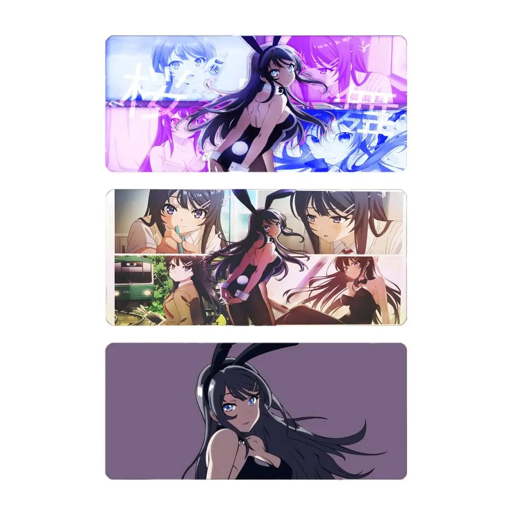 S-Sakurajima Mai Bunny Girl Anime Romance Mouse Pad Mousepad Large Gaming LockEdge Thickened PC Table Desk Mat