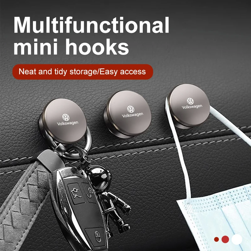 1/2/4pcs Car Multifunctional Sticky Hooks Self Convenience Hook For Volkswagen Scirocco Passat Polo B5 B7 Tiguan Sharan Touran