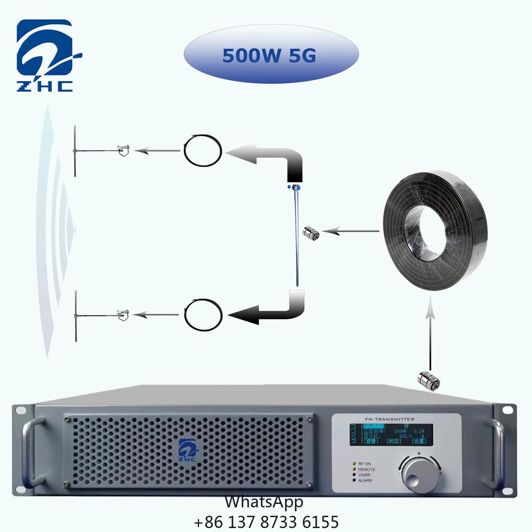 500W FM Transmitter + 50M 7/8