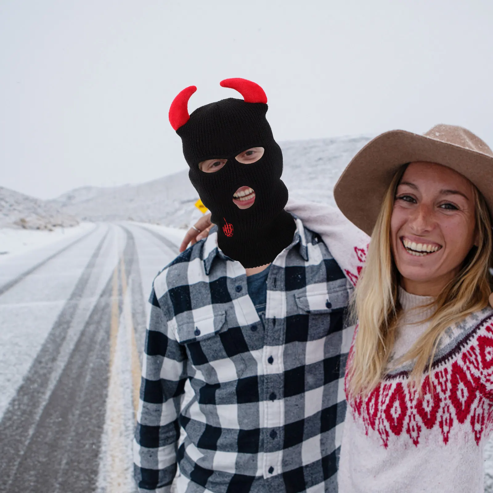 

Warm Face Mask for Skiing Winter Sports Full Coverage Windproof Face Cover Knitting Woolen Hat Outdoor Climbing Jogging Black