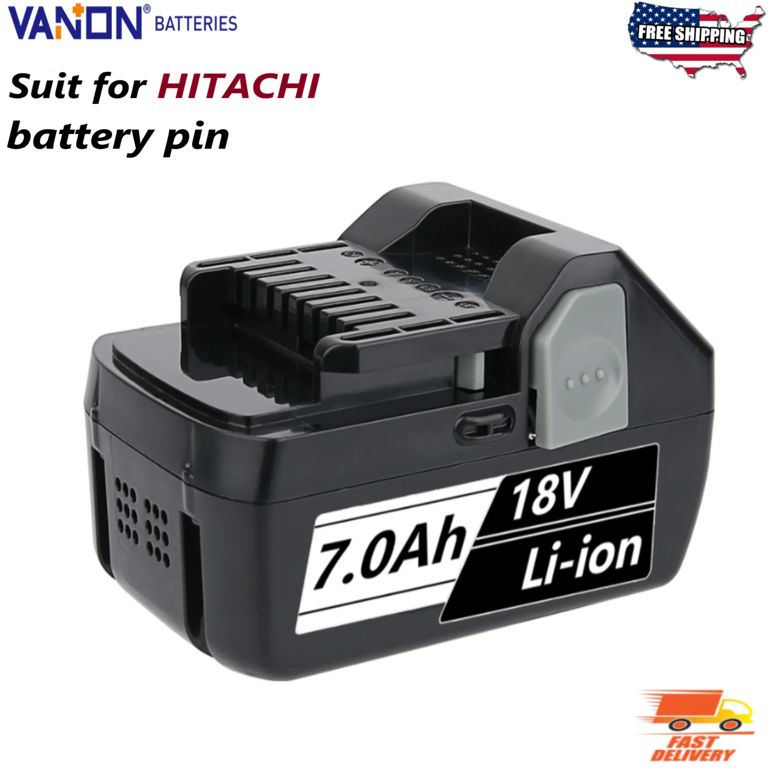 

VANON New 18V 7.0Ah Battery BSL1830 for Hitachi 18V cordless tools battery pin BSL36A18 BSL1815 BSL1840 BSL1860