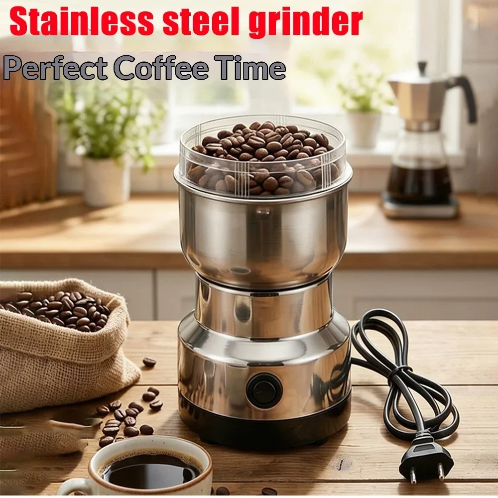 Coffee Bean Grinder Stainless Steel Mill Coffee Machine Herb Powder Machine Sharp Durable High Speed Spice Grinder Kitchen