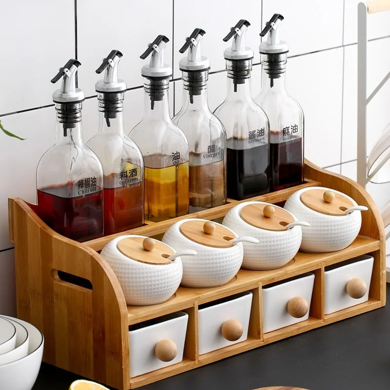 مجموعة برطمانات توابل من السيراميك الاسكندنافية، هزازات فلفل ملح، منظم سكر، برطمان توابل مع غطاء، مجموعة علب، ملحقات المطبخ #3