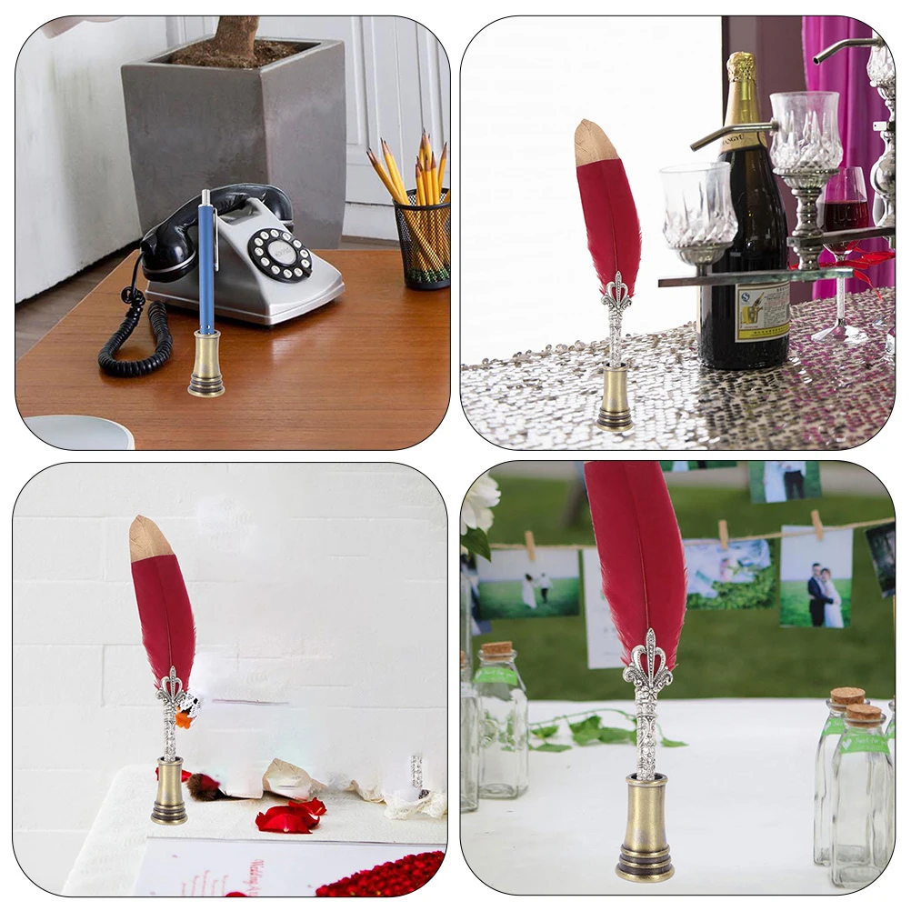 

4pcs Holder Rest Stand Copper Single Stand Single Copper Base For Desk Storage Ink Pen Rest Stationery Organizer Pen Base