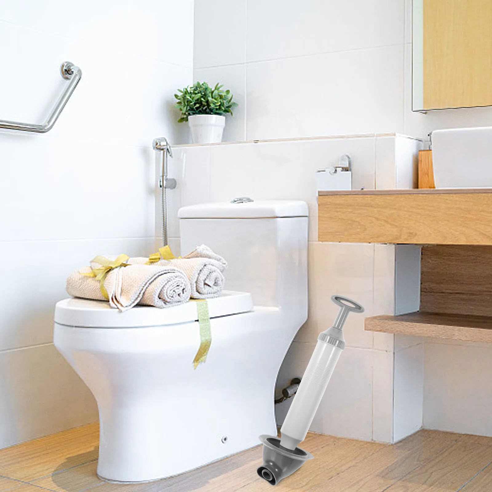 

Toilet Plunger Heavy Duty Reinforced Vacuum Suction Cup For Bathroom Kitchen Sink Drain Clog Plunger Opener Tool