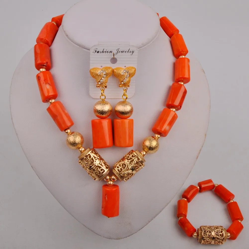 

African Coral Necklace Costume Jewelry Sets