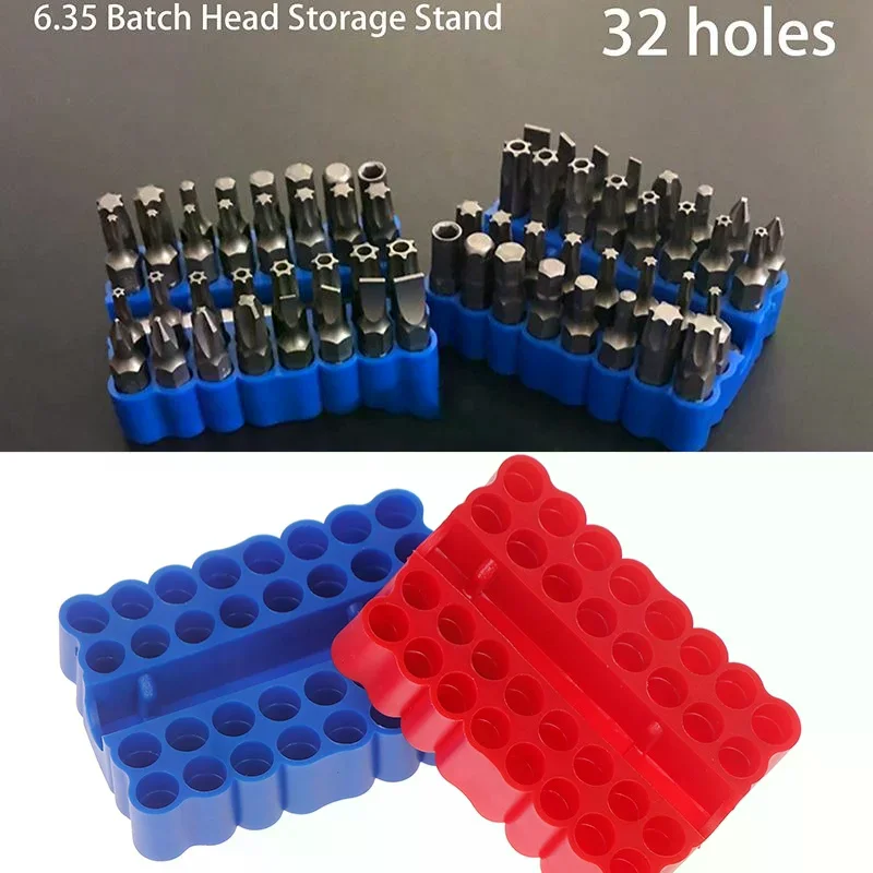 2pcs Bit Holder 32 Holes Bit Hex Shank Organiser Screwdriver Bit Holder Drill For Storage For 6.35MM Shank Storage Box