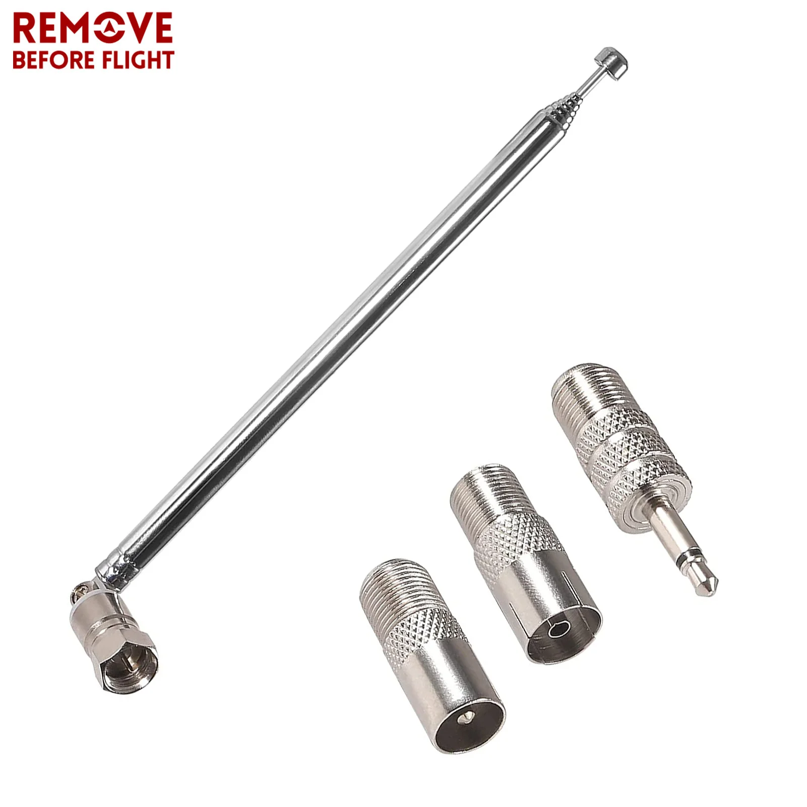 FM Telescopic Antenna 75 Ohm FM Antenna F-Type Male Plug with 3PCS Connector for Indoor TV AM FM Radio Stereo Receiver Bose Wave