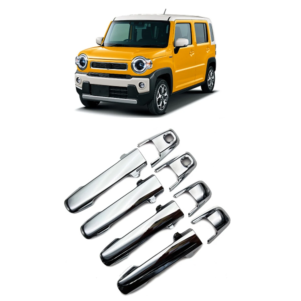 غطاء مقبض باب سيارة من ألياف الكربون ، ملصق ديكور ، ملحقات خارجية ، تشذيب لسوزوكي محتال MR52S ، MR92S ،-