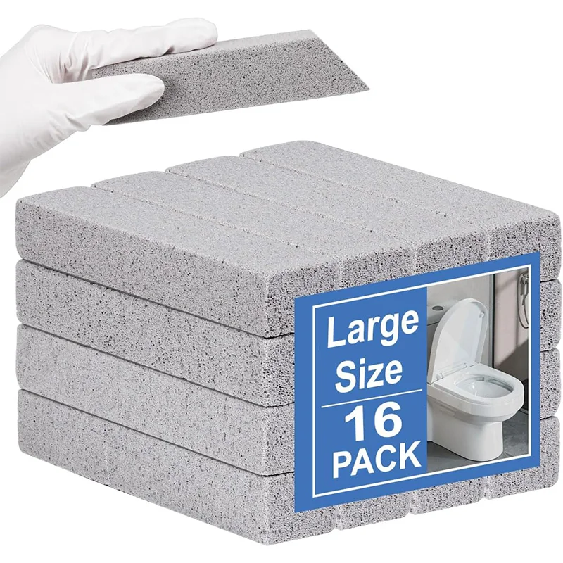 16 Pack Pumice Stone Toilet Bowl Cleaning, Powerfully Pumice Stick for Toilet Cleaning Hard Water Rings, Calcium Buildup, Rust,