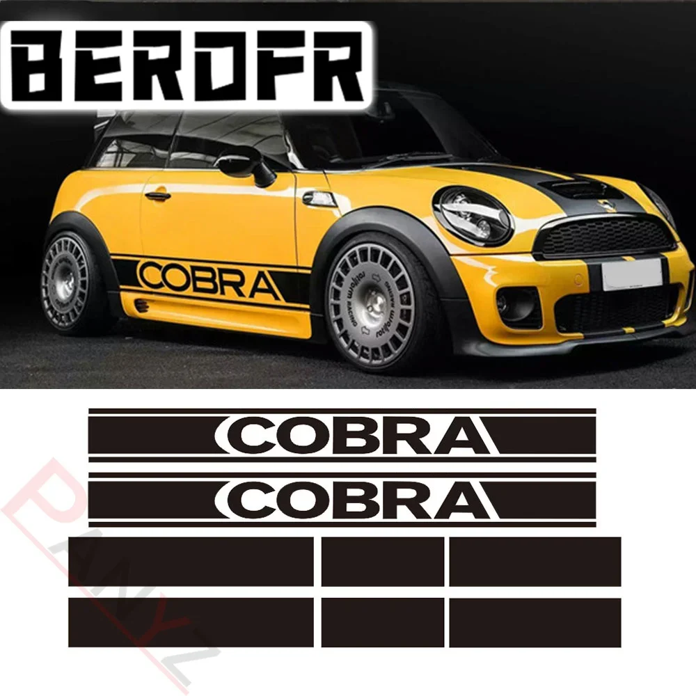 Bonnet capô tronco saia lateral traseira listras de corrida adesivos decalque vinil para mini cooper cobra r50 r53 r56 f56 3 portas hatchback