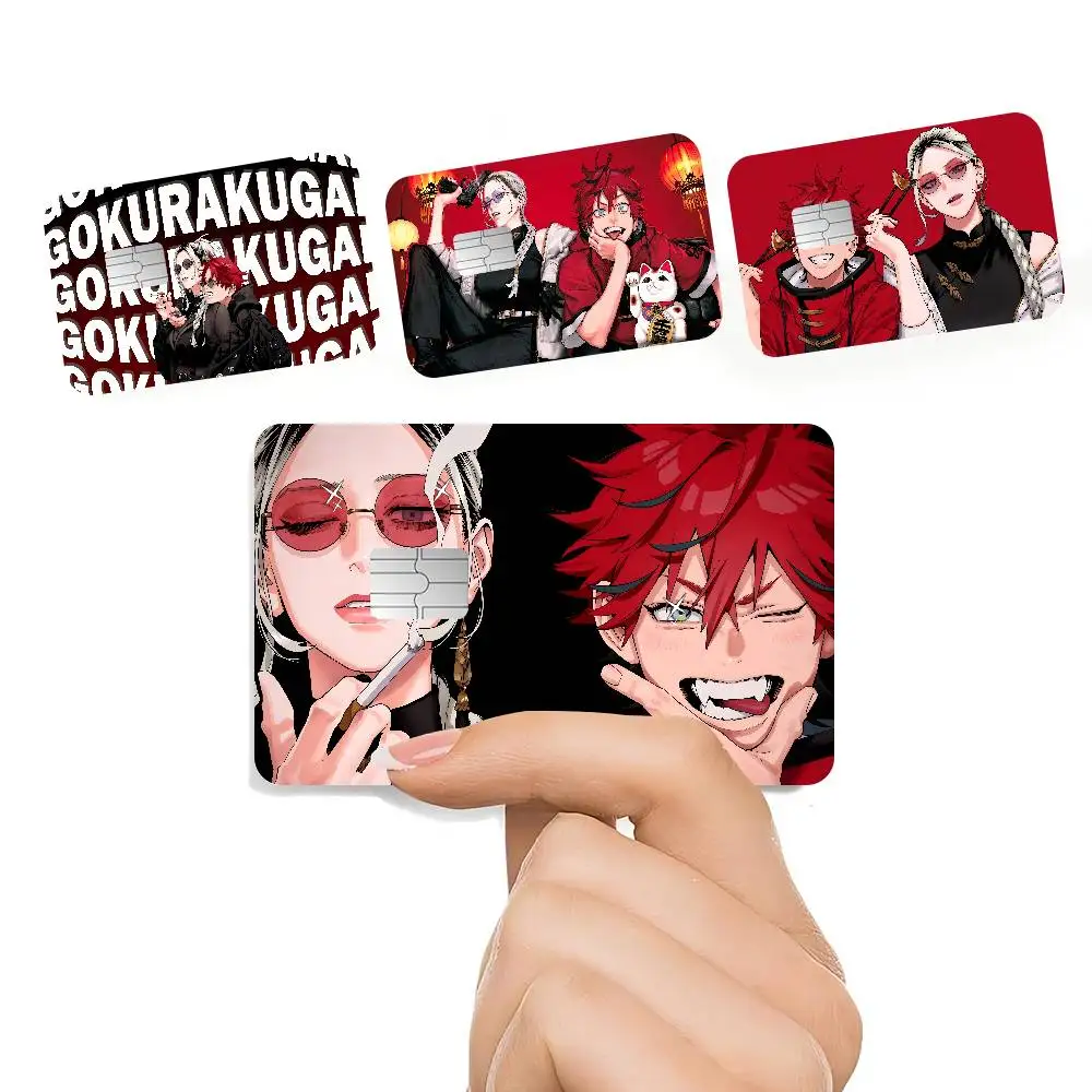 Anime G-Gokurakugai Credit Card Skin Stickers No Adhesive Residue Water Proof for VISA Credit Card Subway Access Card