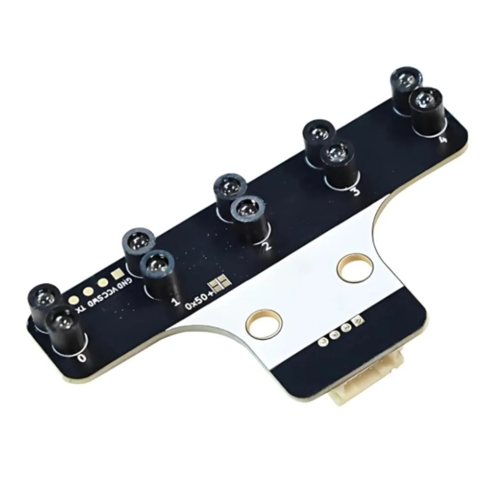 5-Channel Grayscale Line Tracking Sensor Module with I2C Communication and Built-in Lighting, Suitable for Arduino Patrol Cars