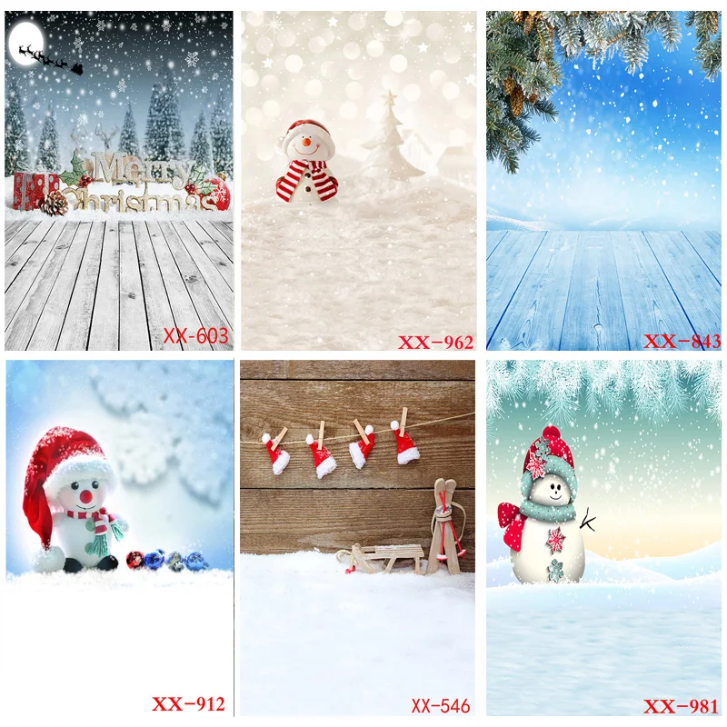 Vinyl Custom Christmas Theme Photography Background Winter snowman elk  Portrait Backdrops For Photo Studio PropsYXFL-72