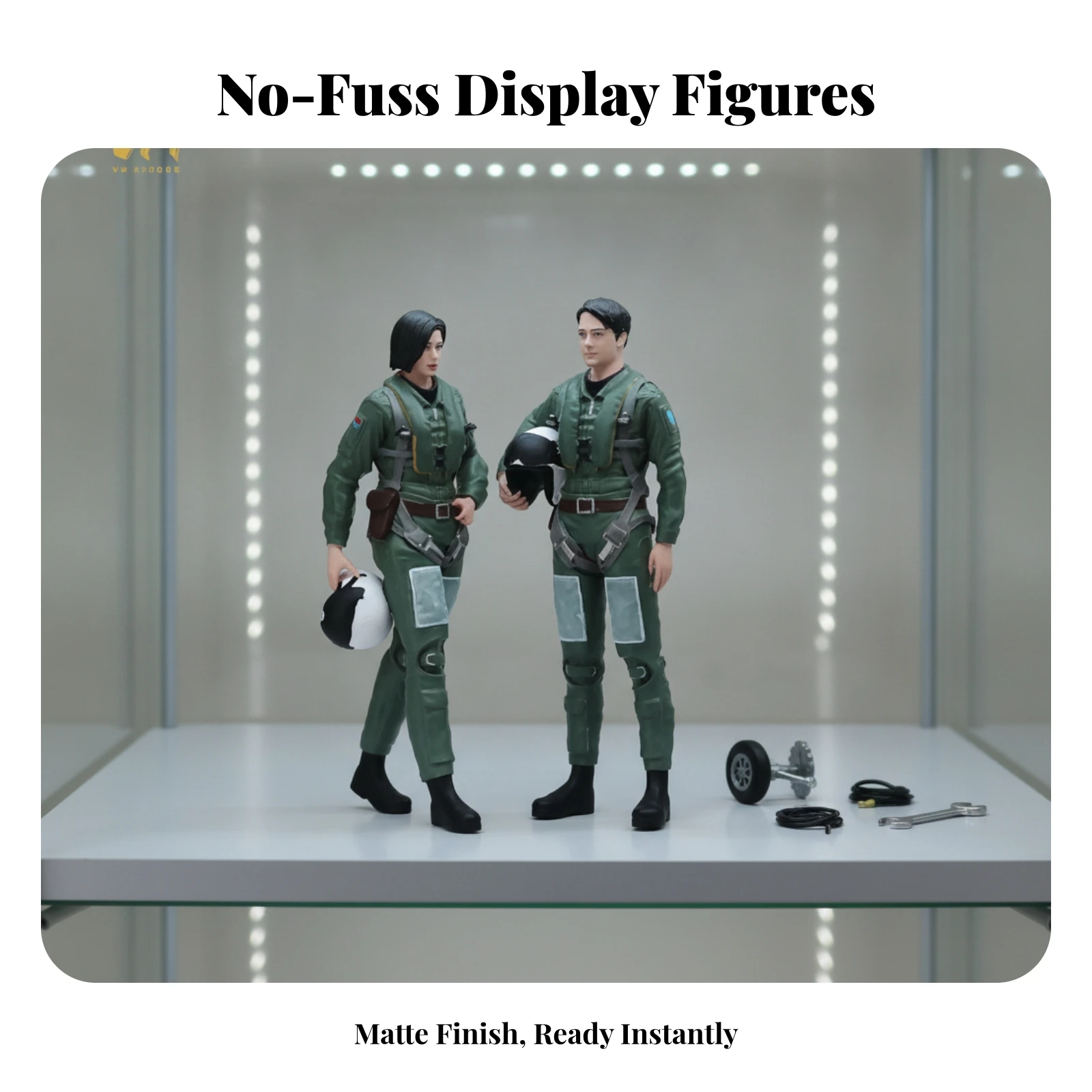 2 Pieces 1/18 Scale Pilot Figures Authentic Pilot Figure Toy Sturdy Vintage for Collectors, Dioramas, Desk Display