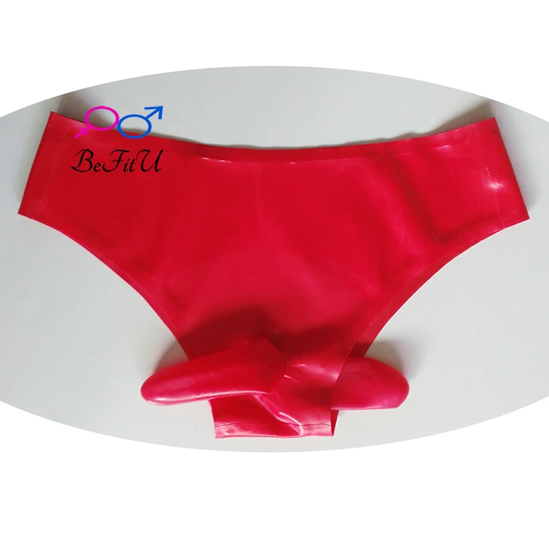 Latex Short Cosplay Briefs with front and back sheath Fetish Panties exotic Sexy Underwear handmade