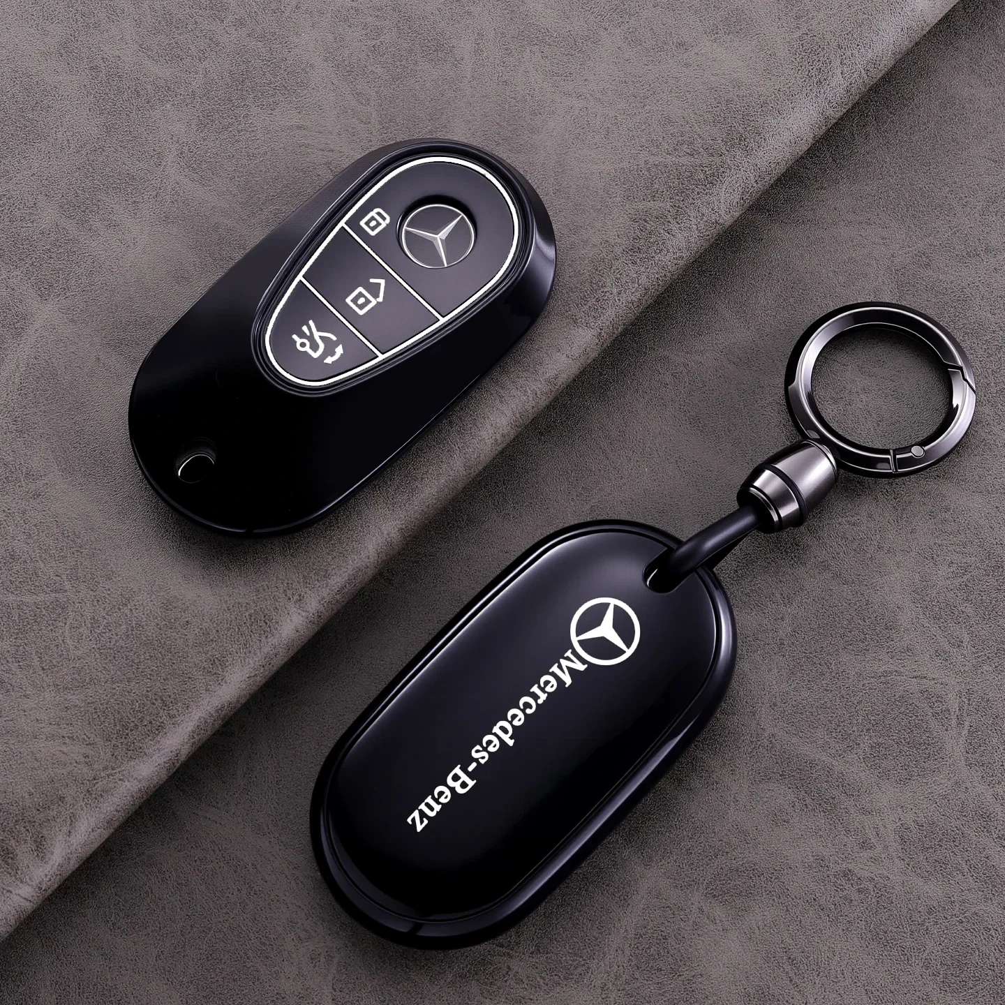 Leather Car Key Case For Mercedes Benz C /S Class W223 W206 S350L S400L S450L S500L 2022 2023 Fob Suede Protector Accessories