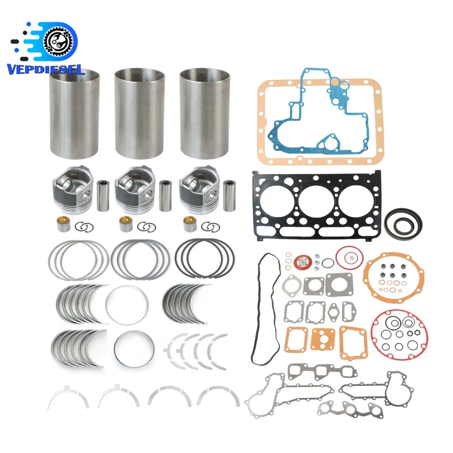 D1503 Engine Rebuild Overhaul Kit For Kubota KX91-3 U35 R420 L2900 L3000 L3010 Tractor KX91-3 U35 R420 R420S Loader Excavator