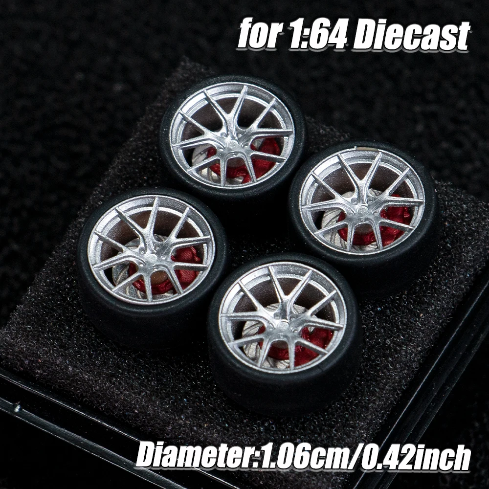 1:64 Maßstab Modellauto-Räder, 4 Stück 1 Set, 3D-gedruckte Harzfelgen mit Gummireifen für MINIGT Tomica JDM Auto-Upgrade – Detail 4