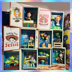 Popmart Anime Figure Toy Story Andy's Room Series Blind Box Cute Woody Buzee Mystery Box Kawaii Room Ornament Girl Birthday Gift