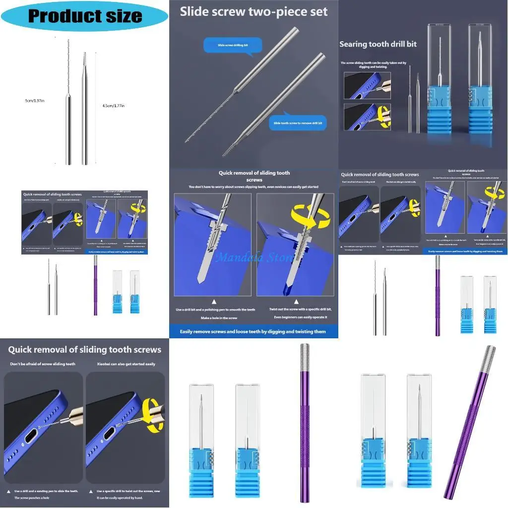 

U2JC Professional Stripped Screw Removal Tool Screw Extractor for Mobile Phone Repair