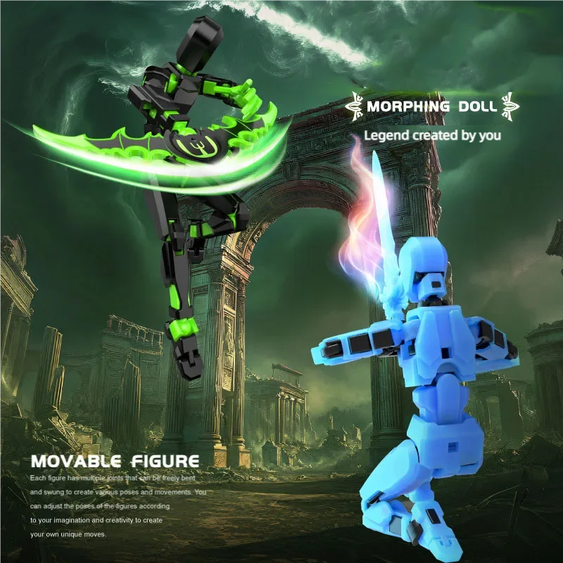 Multiple Styling Combinations Robot Model Lucky 13 Figure Kids Toys Holiday Gift Movable Robot Action Figuras DIY Assemble Toys