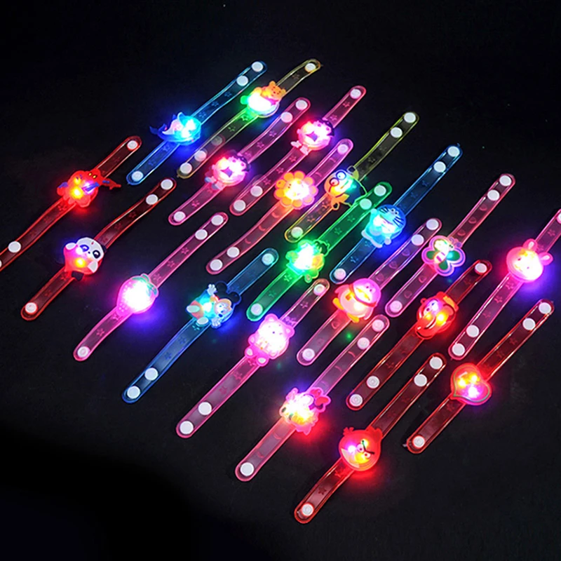 Reloj de pulsera luminoso para niños y niñas, pulsera de dibujos animados, juguetes de iluminación LED, regalos de fiesta de cumpleaños