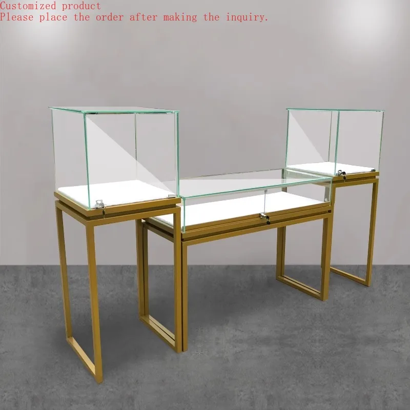 

Custom.Modern Luxury Glass Jewelry Display Cabinet Metal Showcase with Elegant Design for Store Display-Manufactured by [Brand N