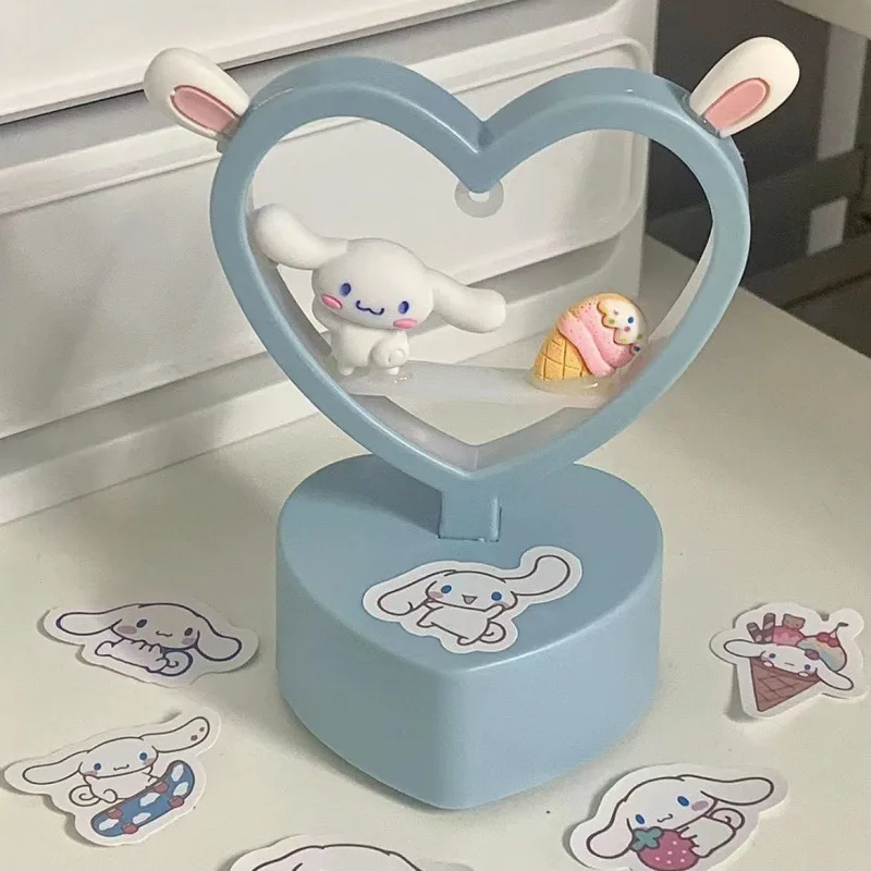 Sanrio kawaii noite luz cinnamoroll hello kitty kuromi olho dos desenhos animados lâmpada de mesa protetora quarto das crianças luzes da noite