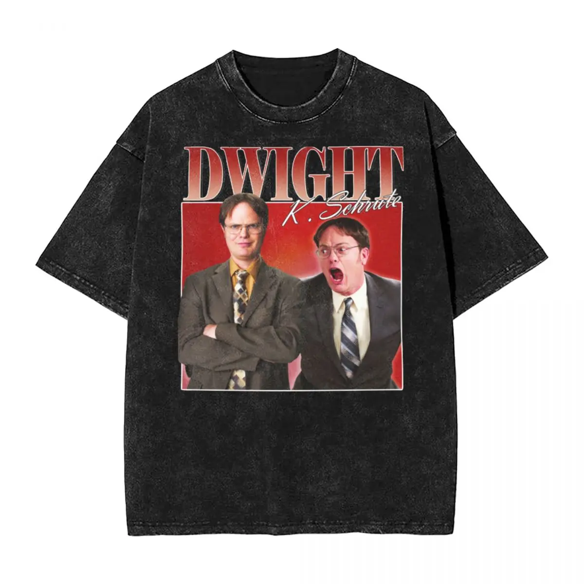 Dwight Schrute The Office Washed T Shirts Hip Hop Vintage T-Shirts Tv Series Tee Shirt for Men Women Harajuku Summer