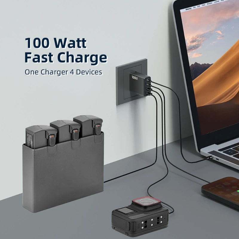 

Fast Speed 100W USB C Charging 4 Port Fast Charging Power Adapter for Laptops, Tablets, and Phones