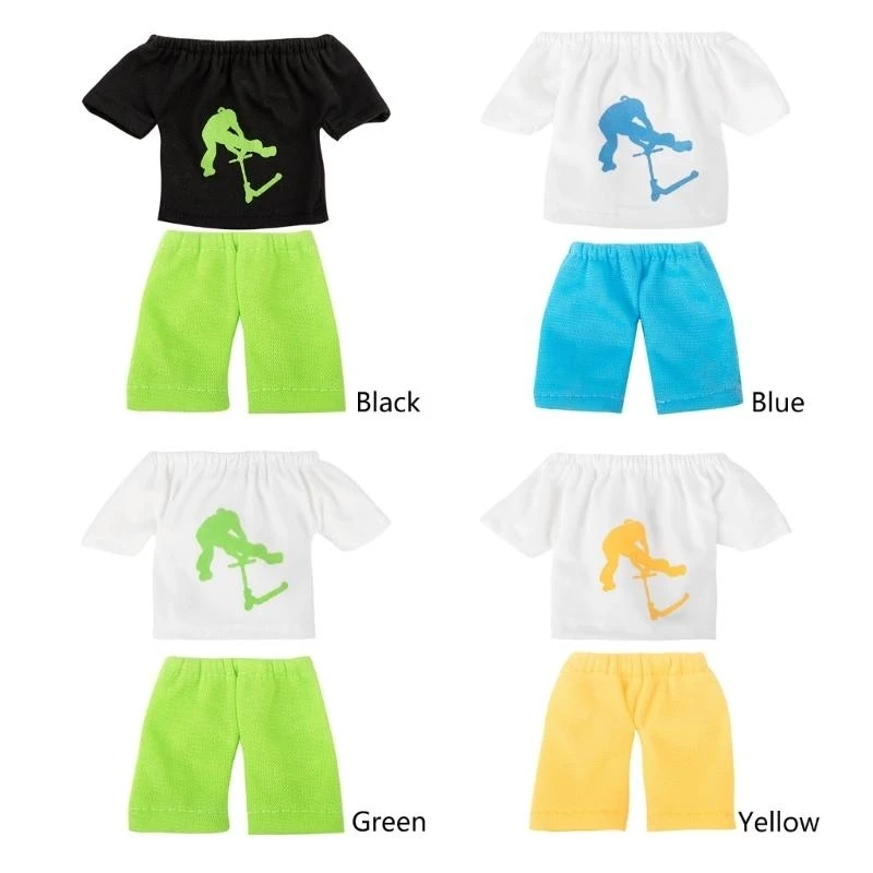 Tương Tác Mini Ngón Tay Xe Trượt Scooter Quần Áo Đóng Thế Đầu Ngón Tay Quần Áo Thun Bộ Đồ Chơi Giày Trượt Xe Tay Ván Trượt