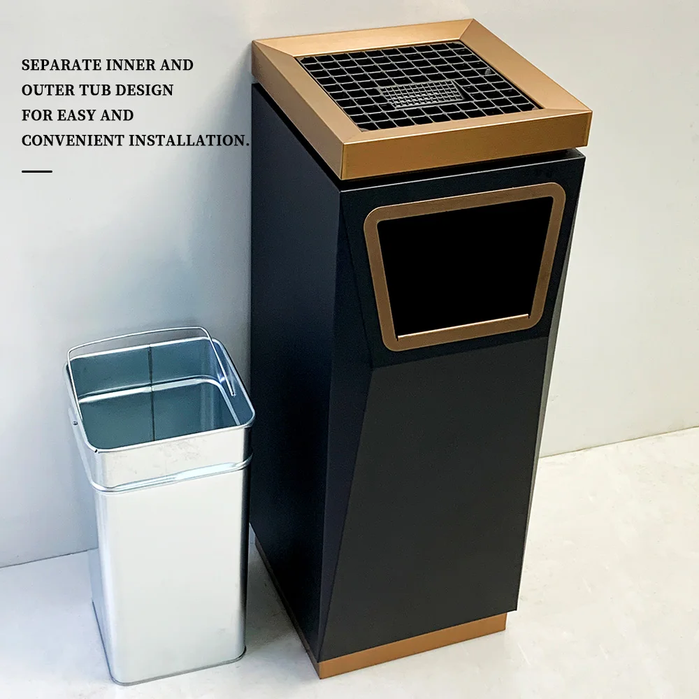Stainless steel large capacity corridor kitchen trash can, trash can