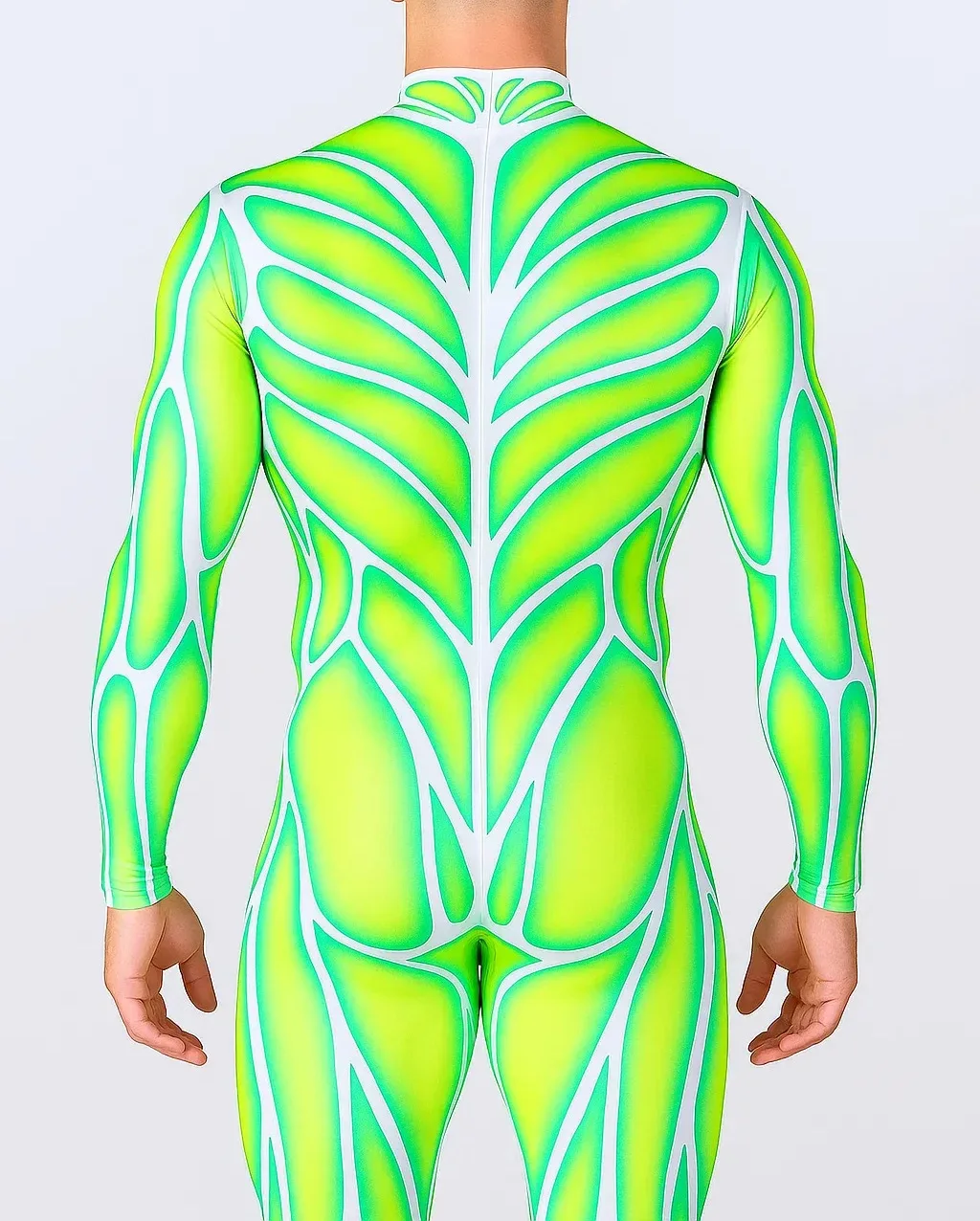 Halloween Schwarz-Weißes Spinnennetz Cosplay Bodysuit Kostüm Karneval Kunst Slim Jumpsuit Performance Karnevalsparty Zentai – Detail 18